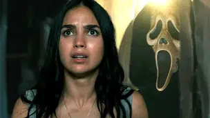 Melissa Barrera em cena de 'Pânico 6' (Foto: Divulgação) Melissa Barrera em cena de 'Pânico 6' (Foto: Divulgação)