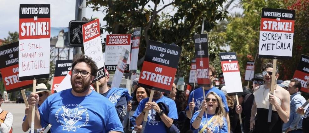 Protesto da greve dos roteiristas de Hollywood